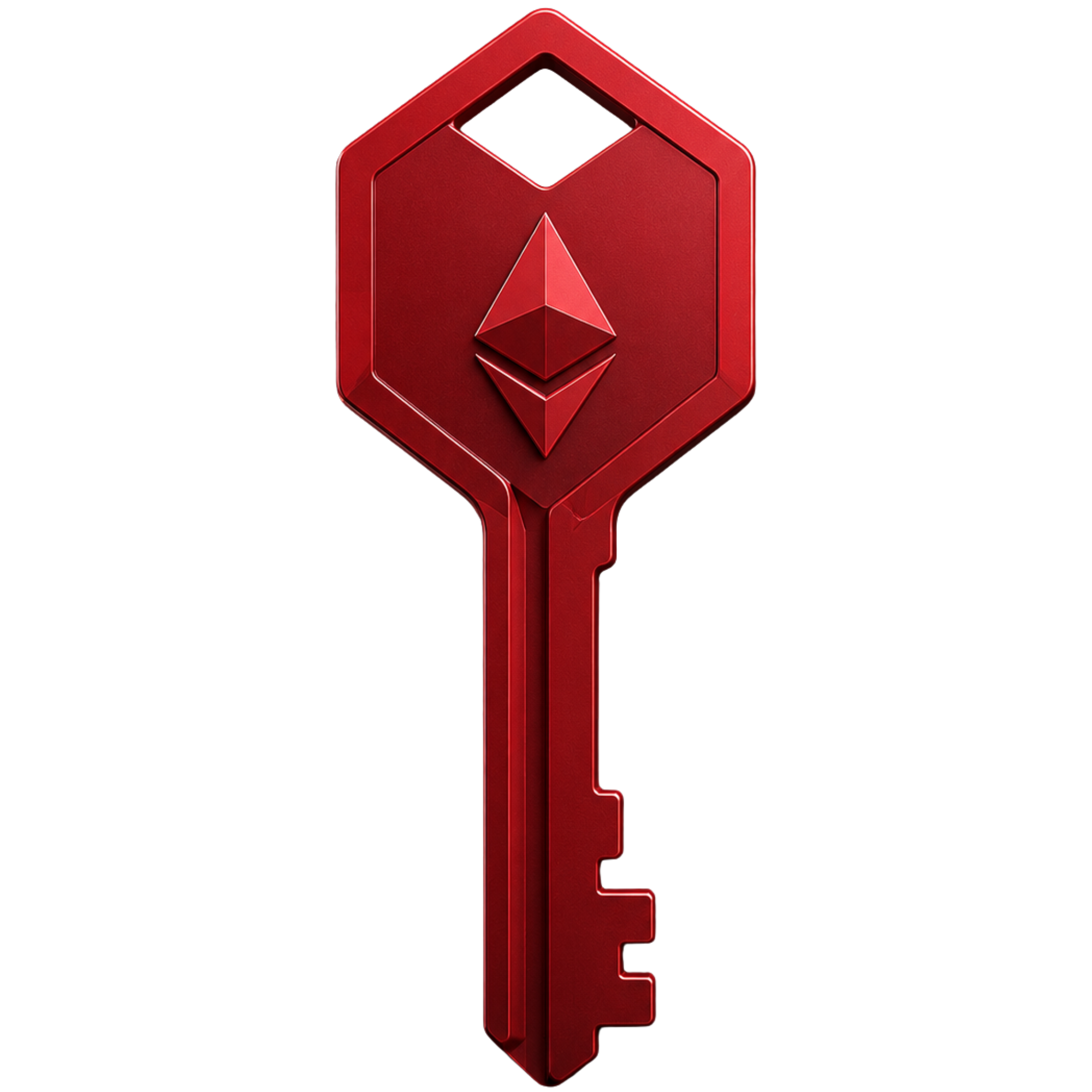 Chave com logo Ethereum — autocustódia e controle de chaves